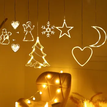 

Christmas Lights Eu 220v Moon Star Lamp Led String Lights Decoration For Home Indoor Wedding Led Curtain Lights Holiday#YL10