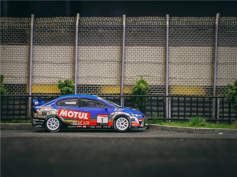 Гудронированное шоссе работает 1: 64 Honda Civic Тип R FD2 чашка один сделайте соревнования 2008 литья под давлением модель автомобиля