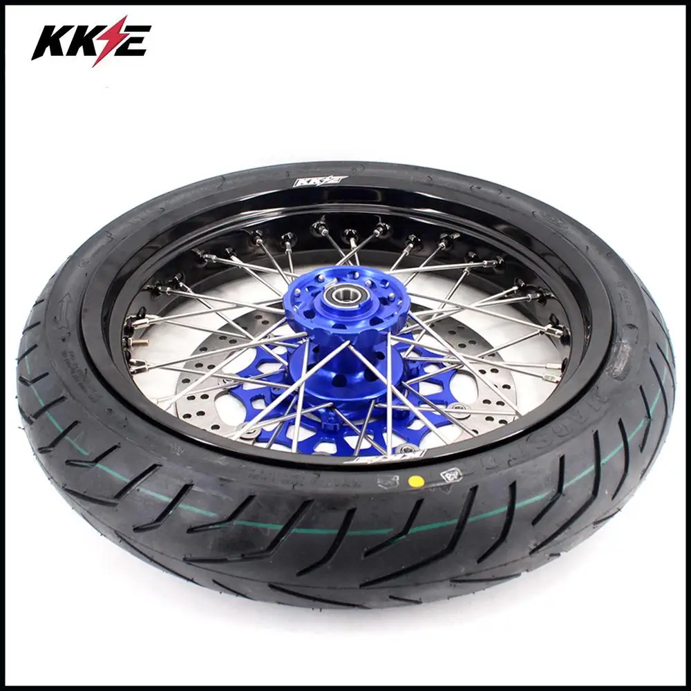 3,5/4,25 полный набор колес SUPERMOTO для YAMAHA WR250F 01-18 WR450F 03-18 CST шины синий диск