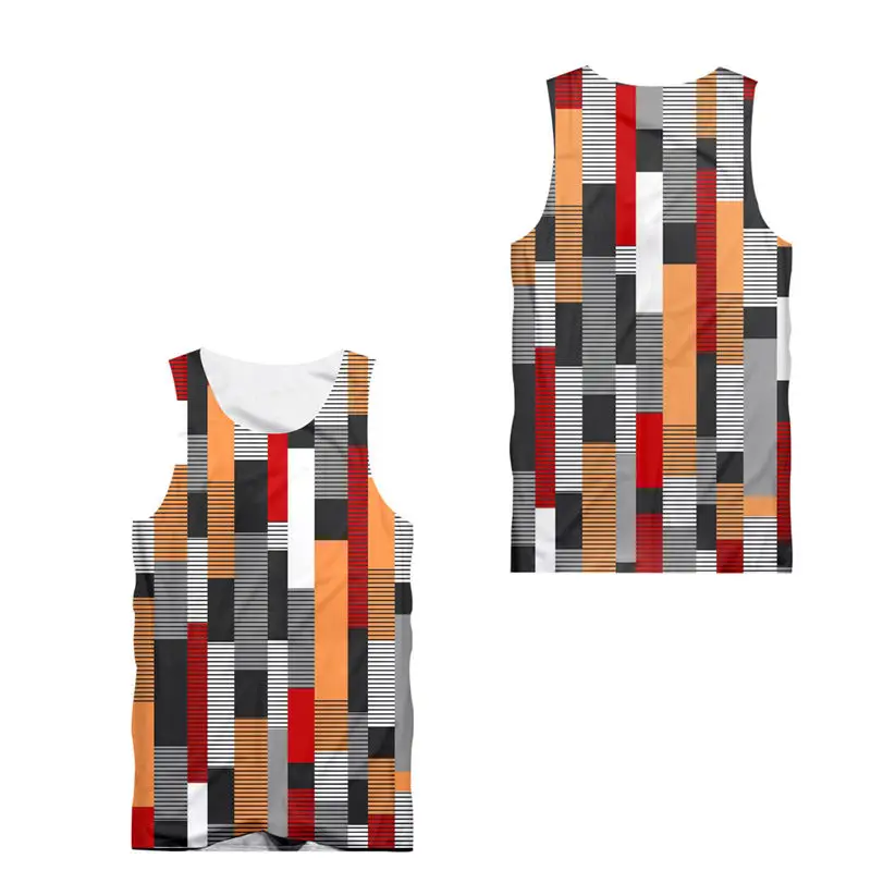 3d Tank tops Цветной полосатый мужской жилет с 3D принтом, модная летняя майка без рукавов, Забавный унисекс жилет для пары, майка на каждый день - Цвет: 3d Tank tops