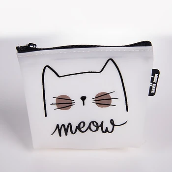 

Snacks Coin Purse Women Transparent PU Zipper Change Coin Cartoon Cat Wallet Holders Money Bag For Kids Girl Gift 816