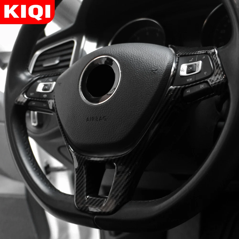 KIQI Auto Lenkrad Tasten Panel Abdeckung Trim Aufkleber für