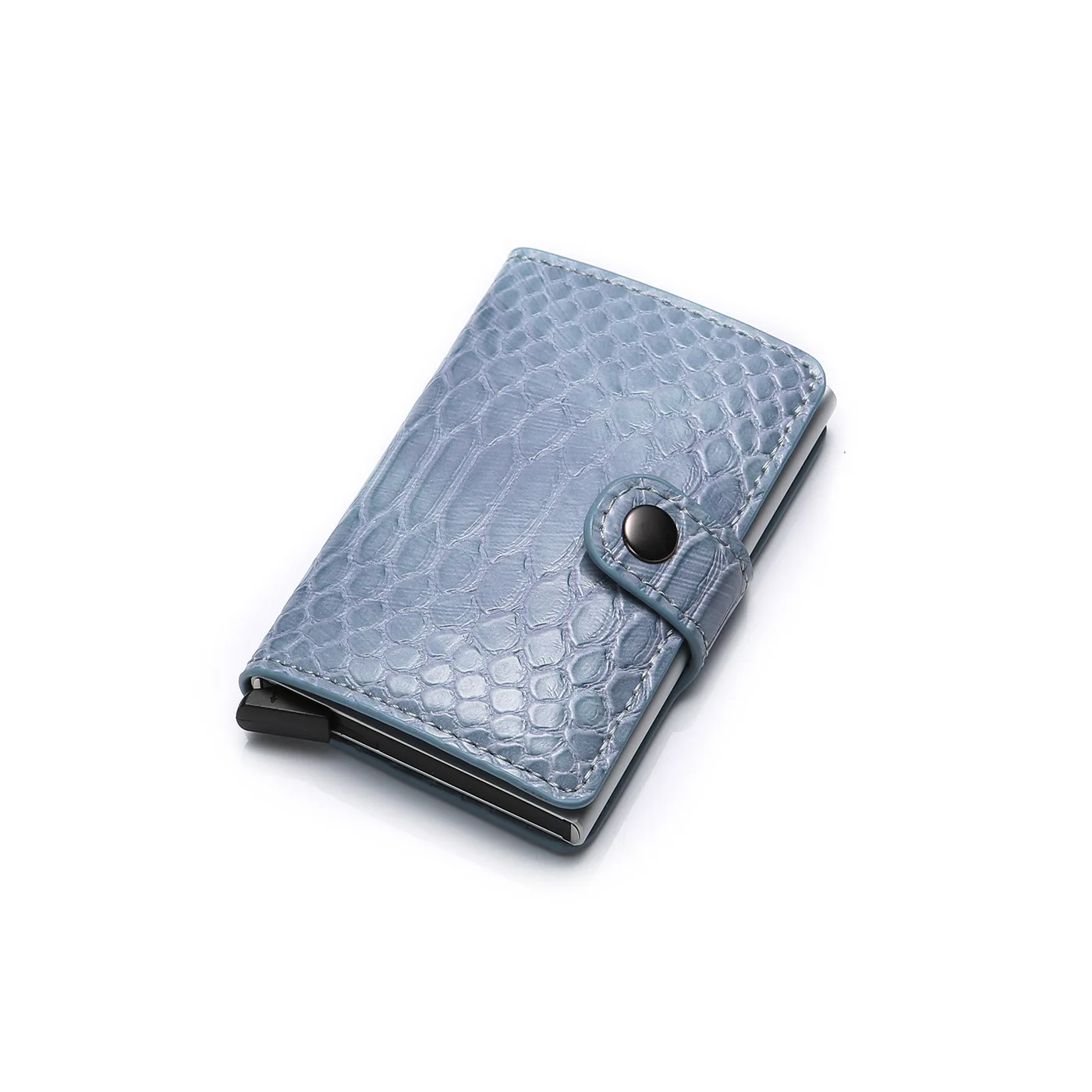 Rfid Блокировка id кредитный держатель для карт кошелек мужской Умный кошелек Алюминиевый металлический минималистичный кошелек Бизнес-держатель кредитной карты Carteira - Цвет: Small Sky Blue