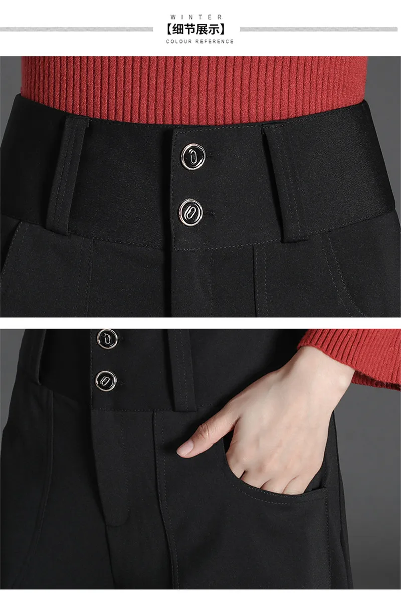 Fashion Women Pants Spring Autumn Wide Leg Trouser For Women High Waist Loose Button Pants Plus Size 4xl Outwear OL H286