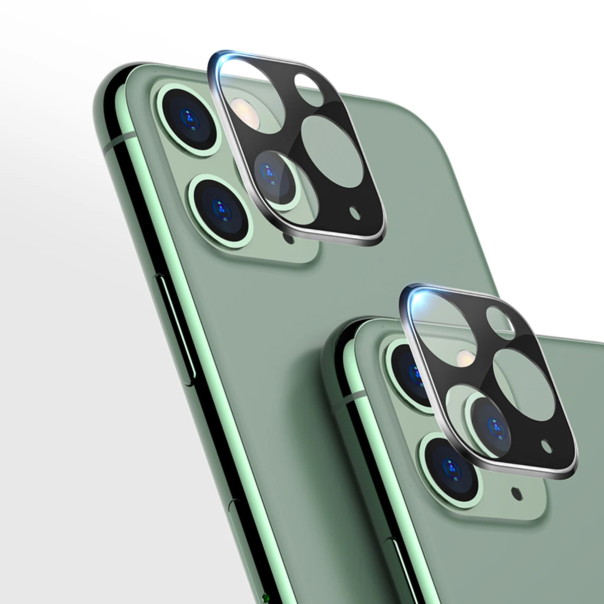 ROCK 2 шт. защита для экрана объектива камеры для iPhone 11 Pro Max защитная 3D стеклянная пленка Алюминиевый металлический защитный чехол для объектива - Цвет: 2 PCS