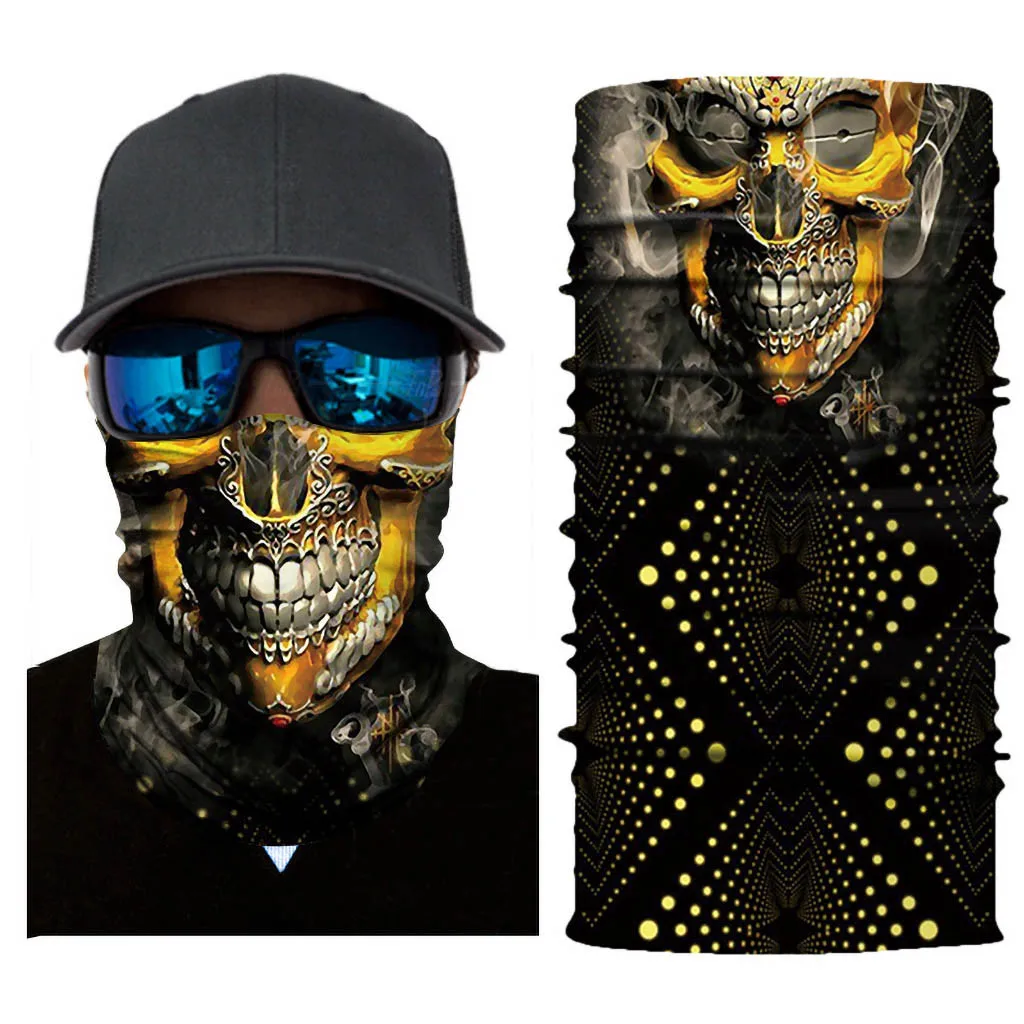 

Multi Use Neck Ghost Half Face Mask Motorcycle Face Mask Cycling Halloween Head Scarf Neck Warmer Skull Ski Balaclava Headband