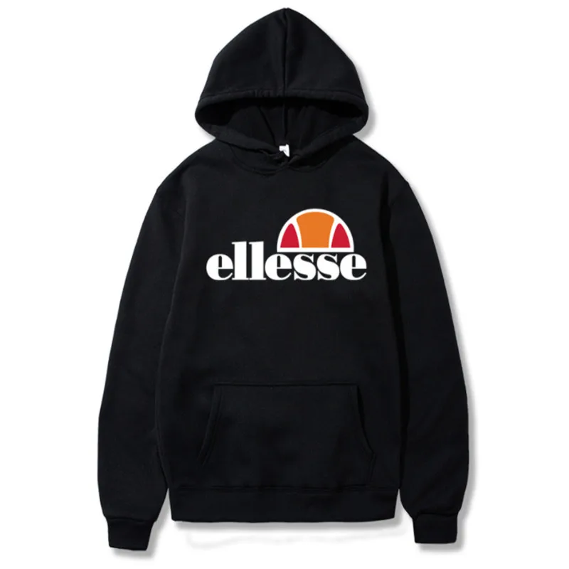 

Casual Pullover Hooded Clothes Solid Color Regular Loose Hooded Hoodies Unisex Ellesse Tide Letter Printing Hoodies Men Women