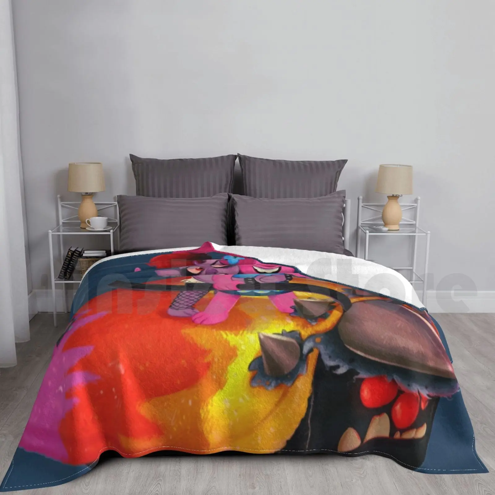 Barb E Papavero! Coperta Fashion Custom Trolls Poppy Barb Trolls World Tour Branch Broppy Dreamworks Shork Twt Trolls