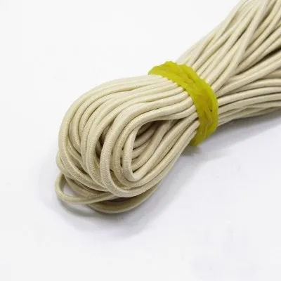 2 мм Экологичный круглый резиновый эластичный шнур эластичные ленты Веревка Ювелирные браслеты изготовление одежды бирка DIY аксессуары для рукоделия - Цвет: Beige 5meters