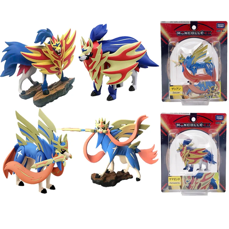 

Original Pokemon Action Figures Dolls Pocket Monster Sword Shield Zamazenta Zacian Collections Model Toys Children's Holy Gift