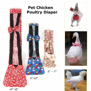 

3 Sizes Pet Diaper Adjustable Sanitary Washable Female Goose Duck Chicken Poultry Cloth Diaper Underwear for Farm Color Random