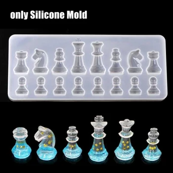 

Casting Epoxy Resin Handmade Easy Clean Reusable Soft Non Stick International Chess Shape Corrosion Resistance Silicone Mold
