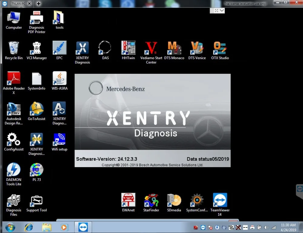 09/2019v MB STAR C4 с полным программным обеспечением в комплекте XENTRY/DAS/ЭПК/WIS/ЭВА/VEDIAMO/DTS-Монако жесткий диск 250 ГБ HDD SD C4