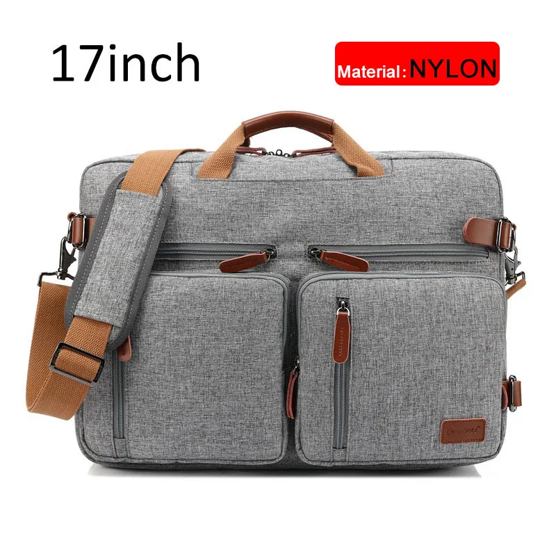 Gray nylon 17 inch 17 дюймов трансформируемый портфель, мужская деловая сумка, сумка-мессенджер, повседневная сумка для ноутбука, многофункциональные дорожные сумки для мужчин, большие XA161ZC - Цвет: Gray nylon 17 inch