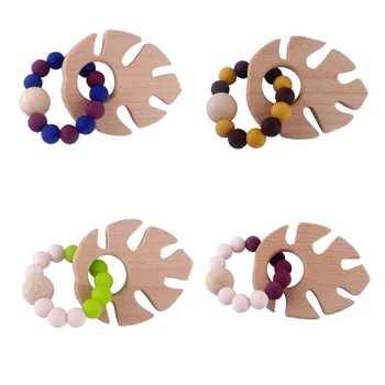 

Silicone Teething Pacifier Clips With Safe ABS Beads Silicone Pacifier Chain Holder For Nipples Baby Chew Toys