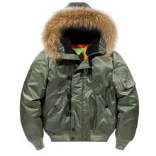  Fur Collar Hooded Куртка аляска Coat Military Fur Hood Warm Tactical Bomber Jackets Warm Windproof Flight Pilot MA-1 Jacket 