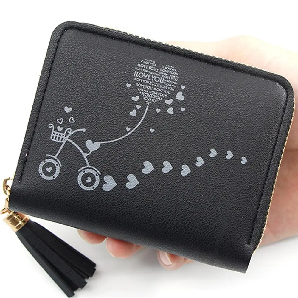 Кошелек mini clipcard holder Модный женский картейрский кошелек с кошкой для женщин - Цвет: Black1