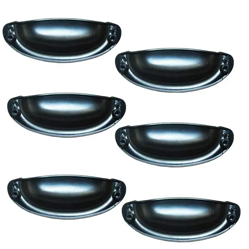 

6pcs Black Shell zinc alloy Handle Door Cabinet Drawer Closet Cabinet Button Cash Drawer Traction + 12 pcs Screw-108x40mm