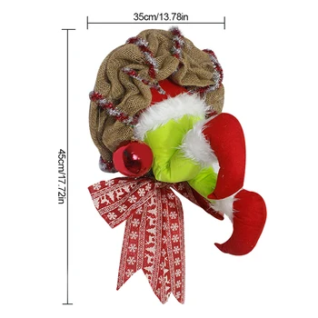 

Christmas Pendants Christmas Thief Stole Burlap Wreath Poseable Plush Legs Christmas Thanksgivings Indoor Artificial Decors