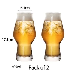 Craft Brew Tulip Beer Glasses - Perfect for Game Day Celebrations, Set of 2 (Pack of 2)