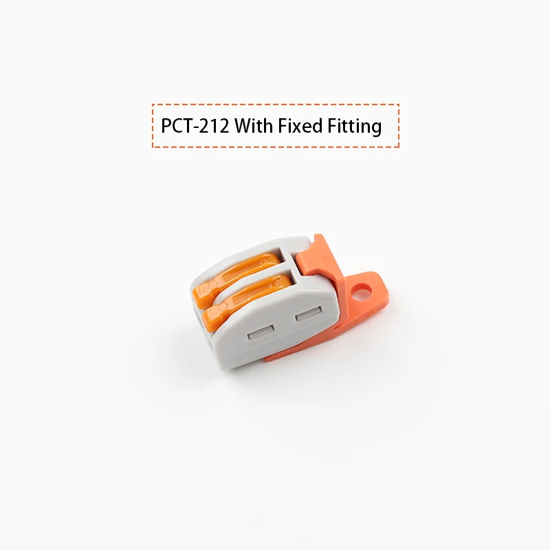 PCT-212 With fixing 30/50/100PCS 222-413 TYPE universal Compact Wire Connector Wiring Conductor Terminal Block With fixing Accessories Connection - Цвет: PCT-212 With fixing