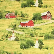 Наполовину ярдовая однотонная хлопковая ткань с Северными европейскими пейзажами, с принтом, ручная работа, сделай сам, ткань для украшения одежды, хлопок