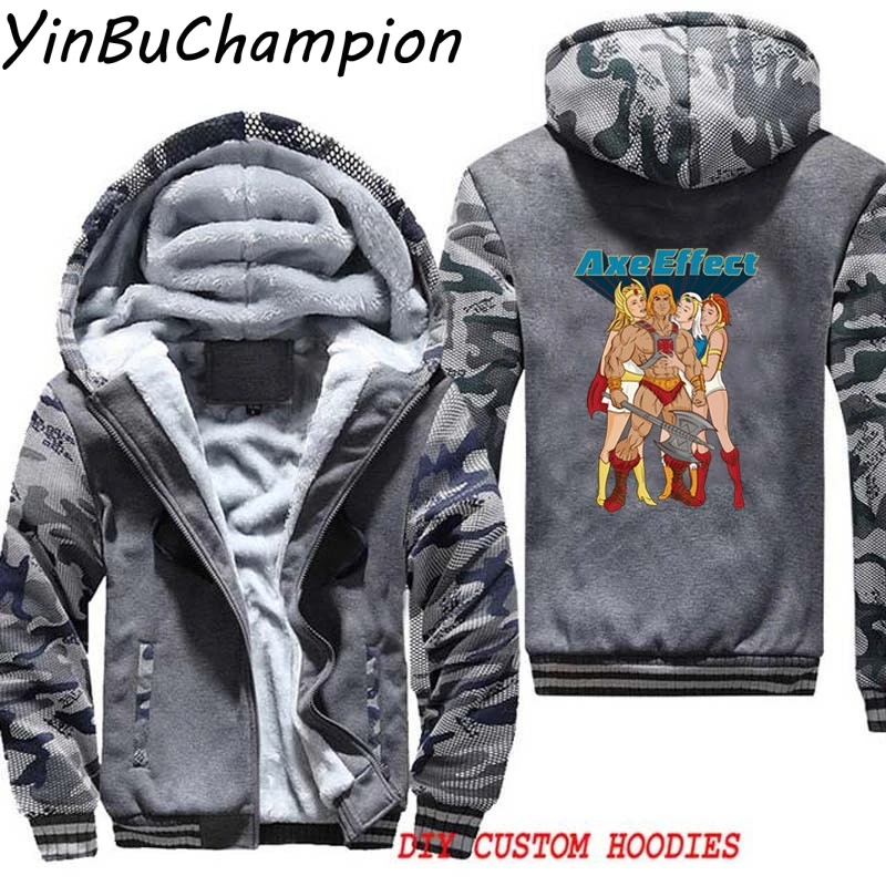 He-Man и The Masters Of The Universe Skeletor, зимняя куртка, мужские флисовые толстовки, мужские плотные толстовки, пальто размера плюс, 5XL - Цвет: 3