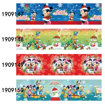 

Free shipping Christmas celebrate snowman and cartoon printed 38mm grosgrain ribbon