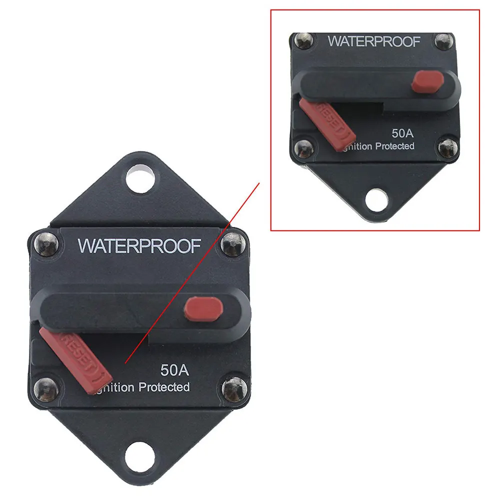 Iztoss 50A/100A/150A водонепроницаемый Hi-Amp автоматический выключатель предохранитель инвертора с ручной кнопкой сброса ВКЛ-ВЫКЛ