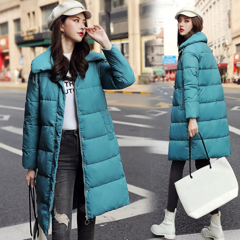 

Solid Color Young Natural Elegant Fashion Mid-length 2019 Autumn Elegant Cool Cotton-padded Clothes