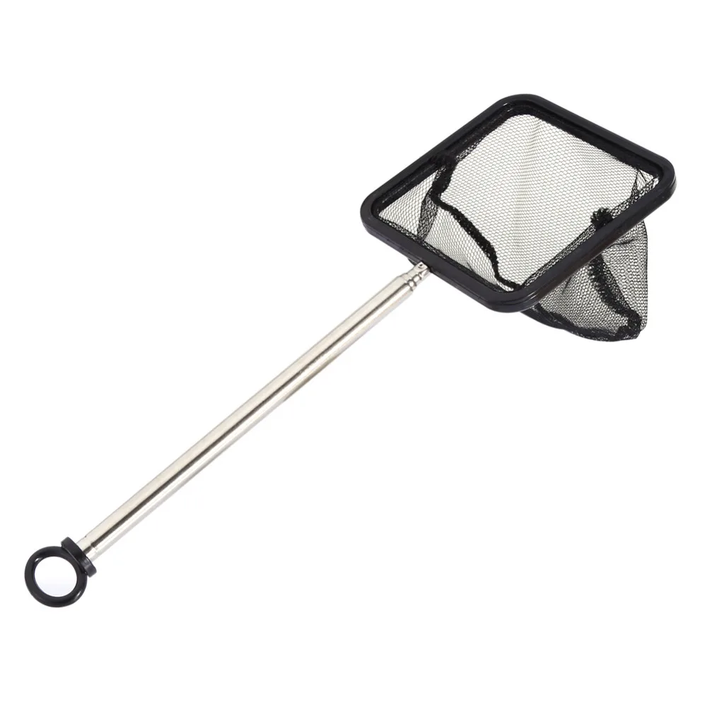 Portable Long Handle Aquarium Fish Telescopic Net Kit Tools Fishing Cleaning Supplies Tank Square