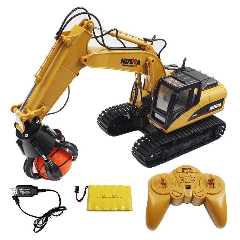 

HUINA 1571 16CH 1:14 Alloy RC Grab the Ball Car Die-Cast Alloy RC Ball-grabbing Engineering Truck Static Model Educational Toys