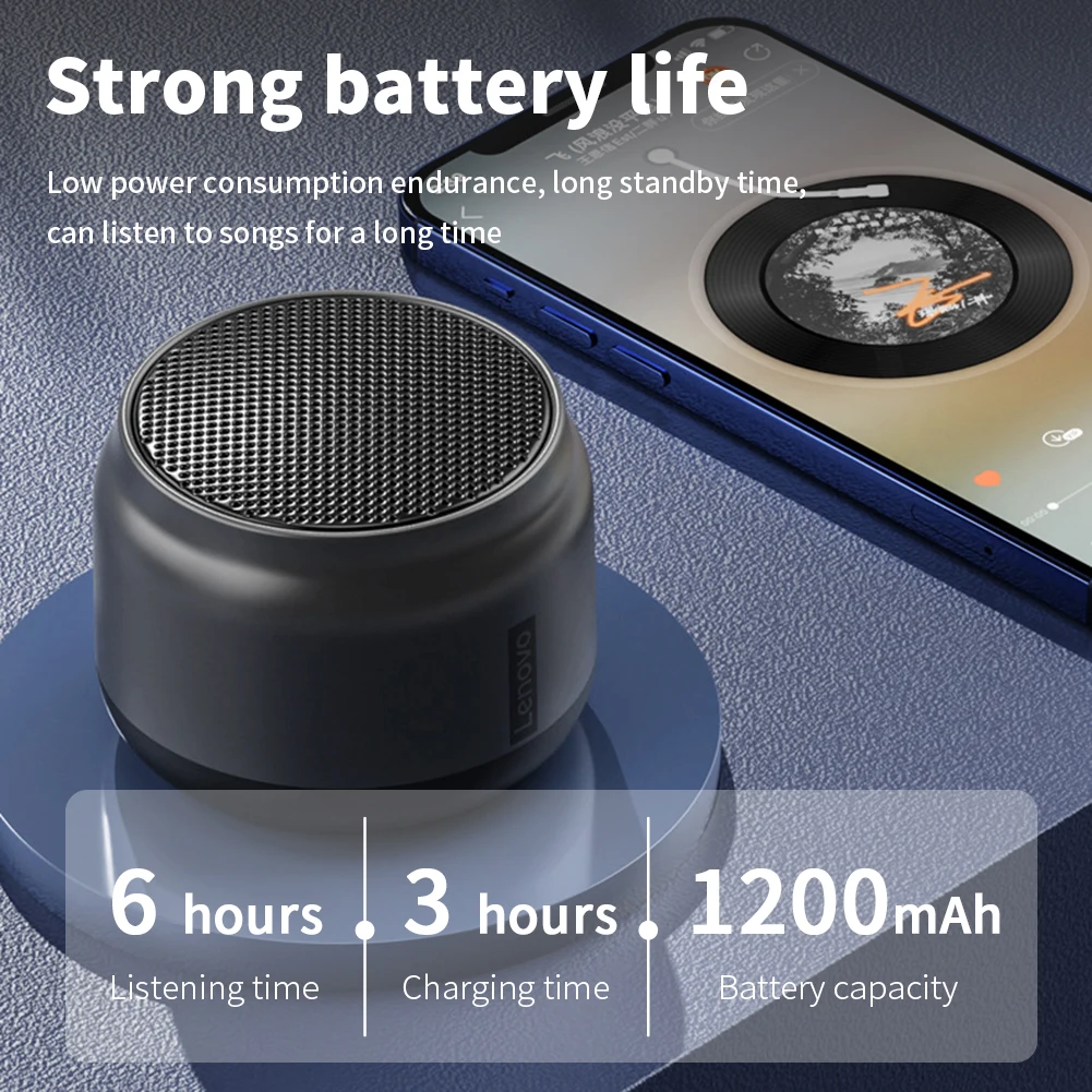 Беспроводная колонка Lenovo K3 BT5.0 портативная беспроводная стереоколонка