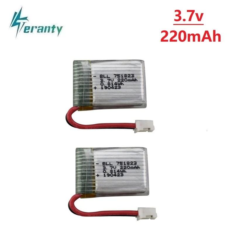 2Pcs 3.7V 220mAh Lipo Battery for HS210 H36 E010 NH010 T36 751823 3.7v lipo battery JJRC RC Drone Quadcopter Spare Parts | Игрушки и