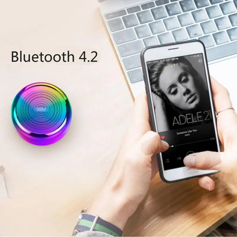 Мини портативный Bluetooth динамик Встроенный микрофон корпус из алюминиевого сплава беспроводной Bluetooth 4,2 динамик Mp3 музыкальный плеер D08A