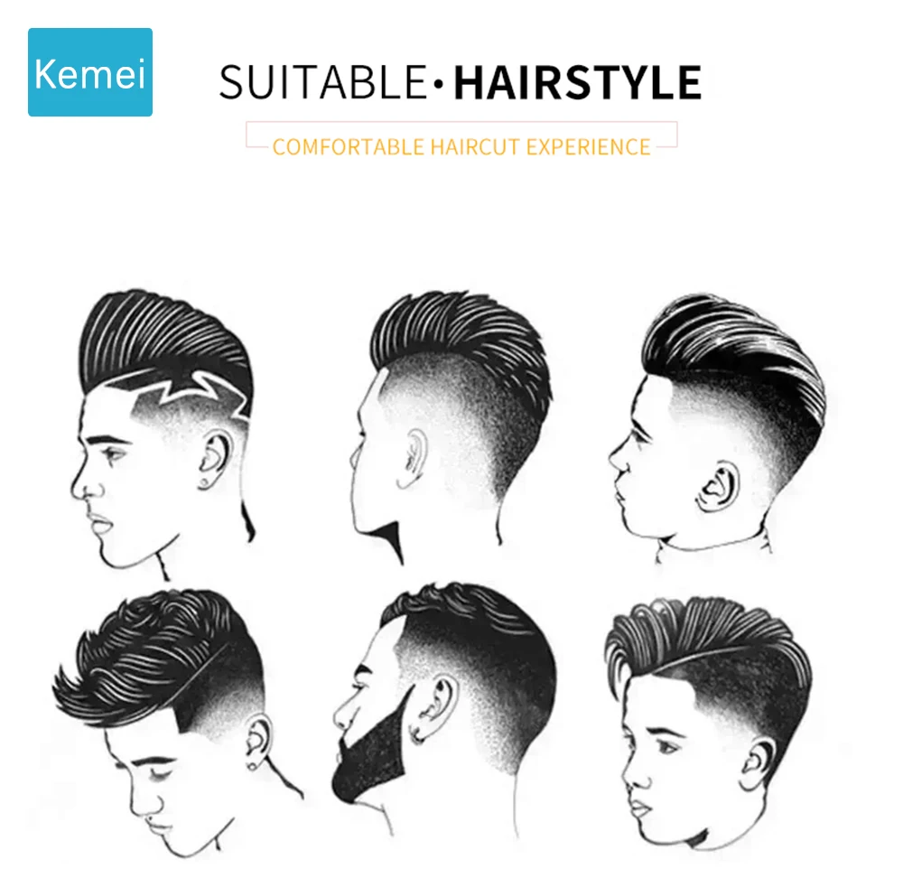 Kemei 11в1 набор мужской Уход Электрический триммер для волос перезаряжаемая салонная машинка для стрижки бороды Парикмахерская бритва станок для бритья