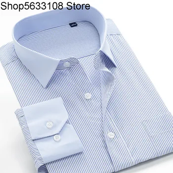 

Fat Man Big size Shirt Male Contrast Color Plus Fat plus size Men's Wear Business Stripes Shirt Super Large size Fat Clothes
