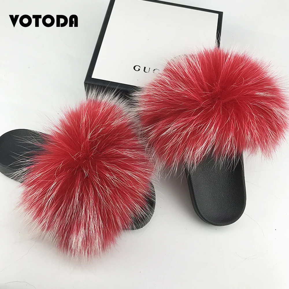 New Fur Slippers Women Fluffy Real Fox Fur Slides Fuzzy Raccoon Hair Flip Flops Comfortable Indoor Sandals Summer Woman Fur Shoe New Fur Slippers Women Fluffy Real Fox Fur Slides Fuzzy Raccoon Hair Flip Flops Comfortable Indoor Sandals Summer Woman Fur Shoe