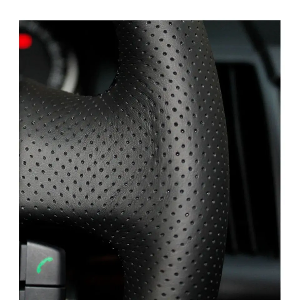 DIY черный кожаный чехол для рулевого колеса ручной работы Чехлы рулевого колеса автомобиля для Land Rover freelander 2 2007-2012