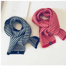 Корейский шерстяной вязаный теплый длинный шарф в полоску на осень и зиму для детей, шаль для мальчиков и девочек, мягкая модная Accessories-LHC-W6