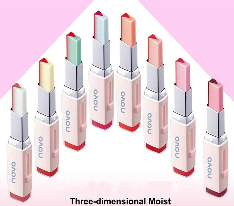 New 8 Color lips Lipstick V Cutting Two Tone Tint Silky Moisturzing Nourishing Lipsticks Easy to Wear Makeup maquiagem