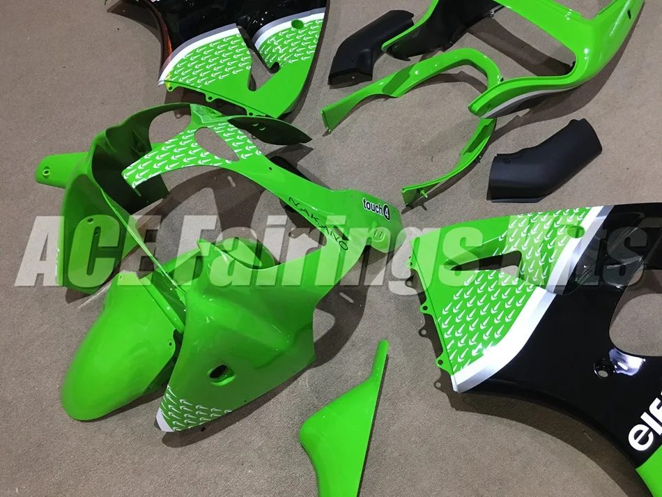 ABS Полный Обтекатель подходит для Kawasaki ZX6R 2000 2001 2002 мотоцикл Обтекатели ZX-6R 00 01 02 Ninja 636 Комплект кузова зеленый белый