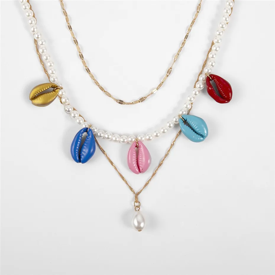 Y2K Layered Pearl Choker Necklaces - Vintage Crystal Beaded Strawberry & Bow Heart Jewelry Set