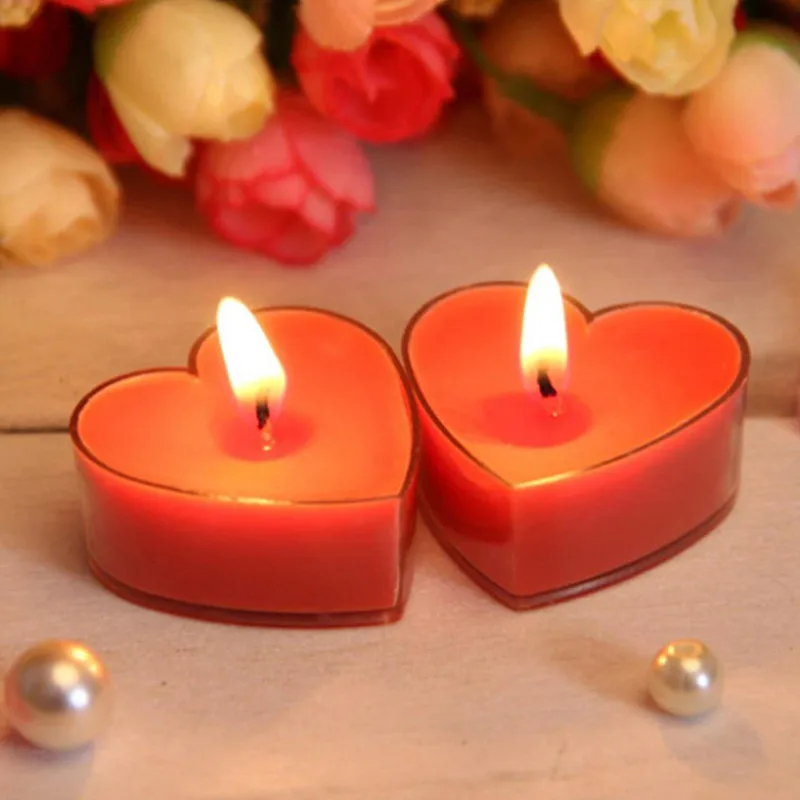 50 Sets Heart Round Candle Mold Tealight Jar Empty Case Plastic Clear Cups Candle Sleeve Craft Kit Diy Wax Jar for Making