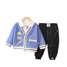 Vêtements de printemps décontractés pour bébés garçons et filles, veste, T Shirt et pantalon, ensemble de 3 pièces, mode automne, vêtements de sport pour enfants, nouvelle collection 