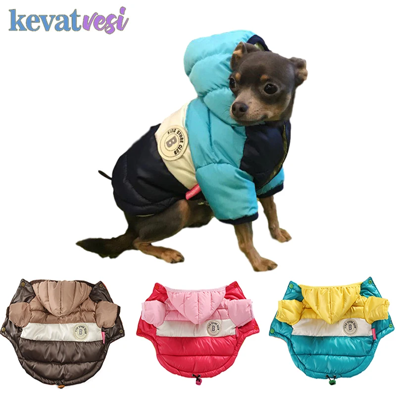 

Winter Pet Clothes For Small Dogs Windproof Dog Coat Hooded Warm Thicken Dog Down Jacket Chihuahua French Bulldog Pet Clothing