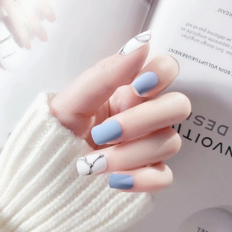 24Pcs/Set Artificial Short Full Cover False Fake Matte Nails Art Tip DIY MS-09 Au19 21 Dropshipping | Красота и здоровье