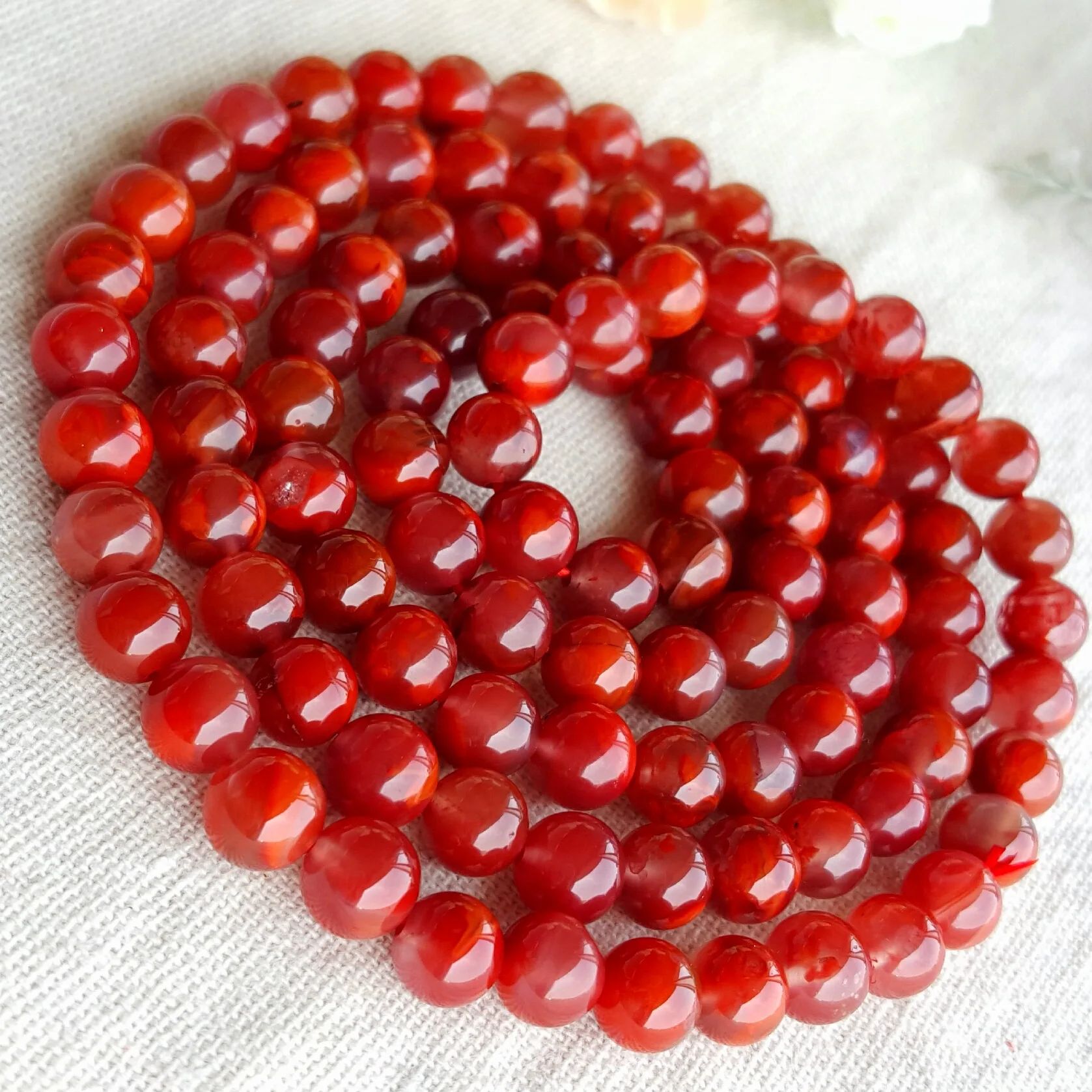 

South Red round Beads Multi-turn Bracelets Color Beautiful Natural Light Real Object Photo Shoot Multi-Size 03024