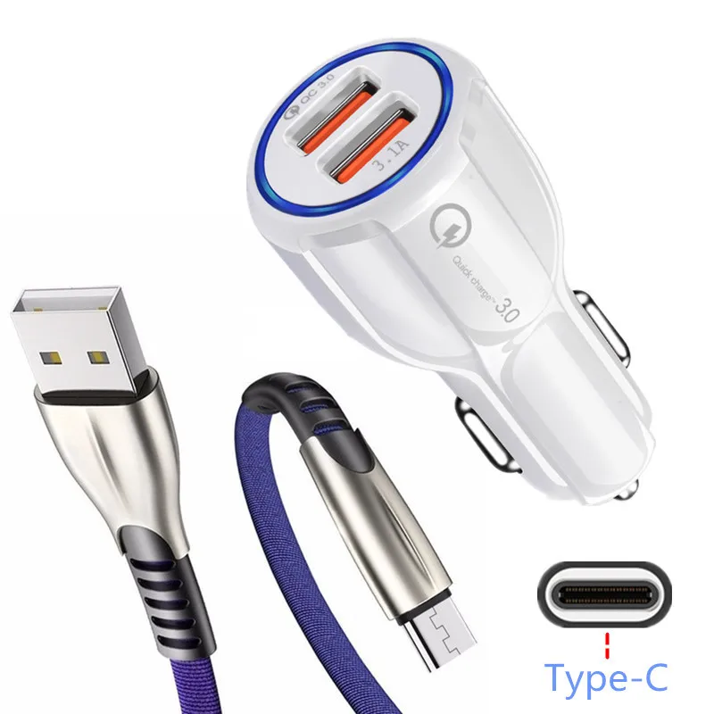 Автомобильное зарядное устройство ZTE nubia Red Magic 3 Z17 Mini S QC 0 кабель USB Type C для быстрой