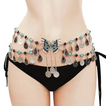 

Sexy Belly Chain Dress Belt Body Chain Women Statement Body Jewelry Festival Butterfly Waist Chain Boho Beach Summer Accessories